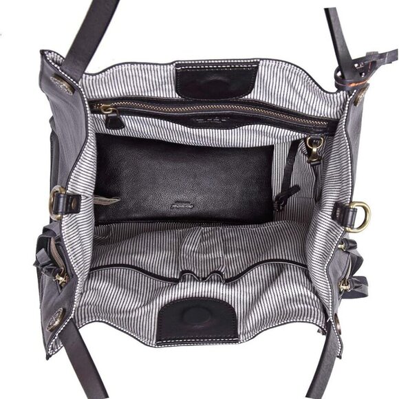 OLD TREND Daisy Leather Tote Black Bag - Picture 4 of 4